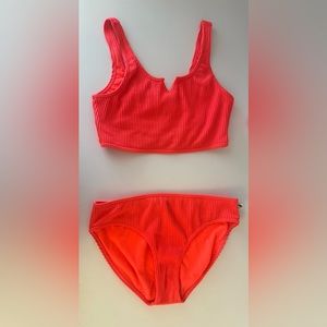 Bright pink/orange bathing suit from Abercrombie Kids